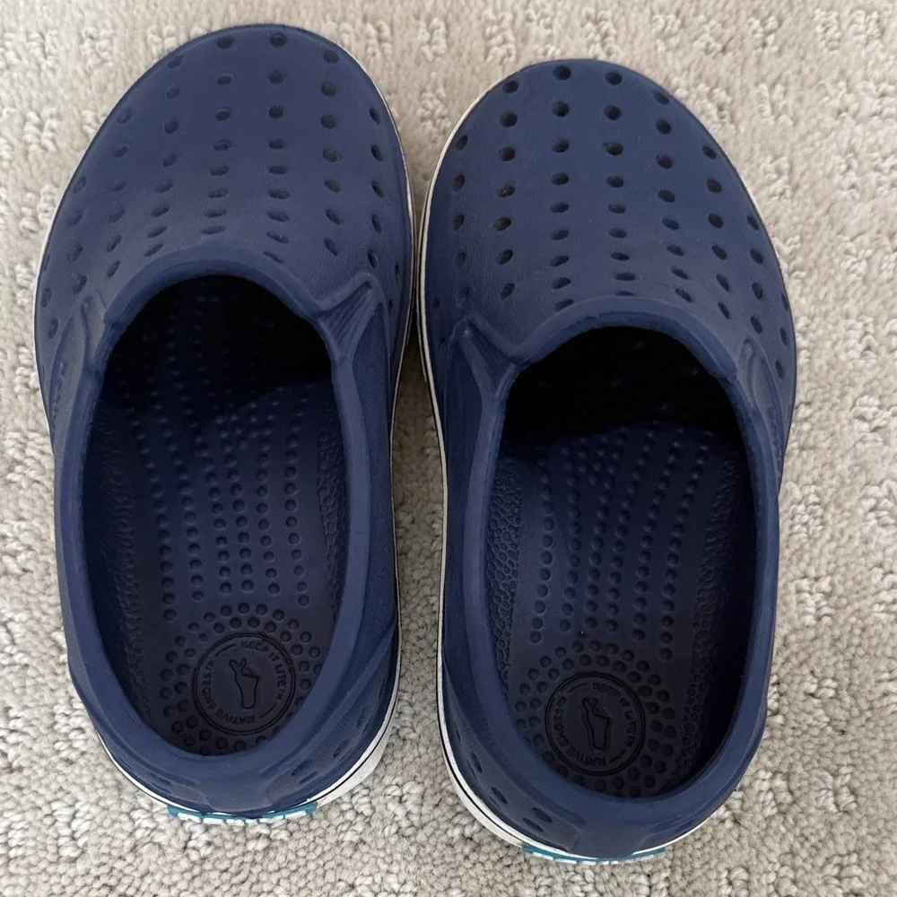 Native Miles Kids Navy Perforated Slip-On Water Shoes